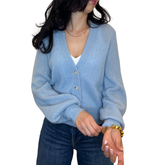 Sky Blue Silk & Cashmere Cardigan – Soft Luxe Layering